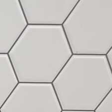 Carreau décoratif blanc à motifs hexagonaux