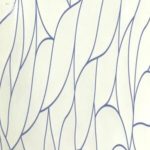 Carreau Blanc Motif Feuilles Bleues