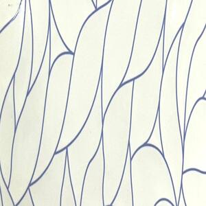 Carreau Blanc Motif Feuilles Bleues