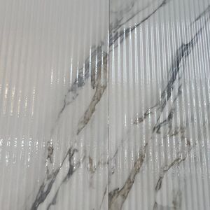 Carrelage Marbre Blanc Relief Strié Premium